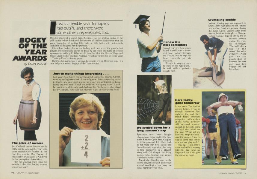 BOGEY OF THE YEAR AWARDS