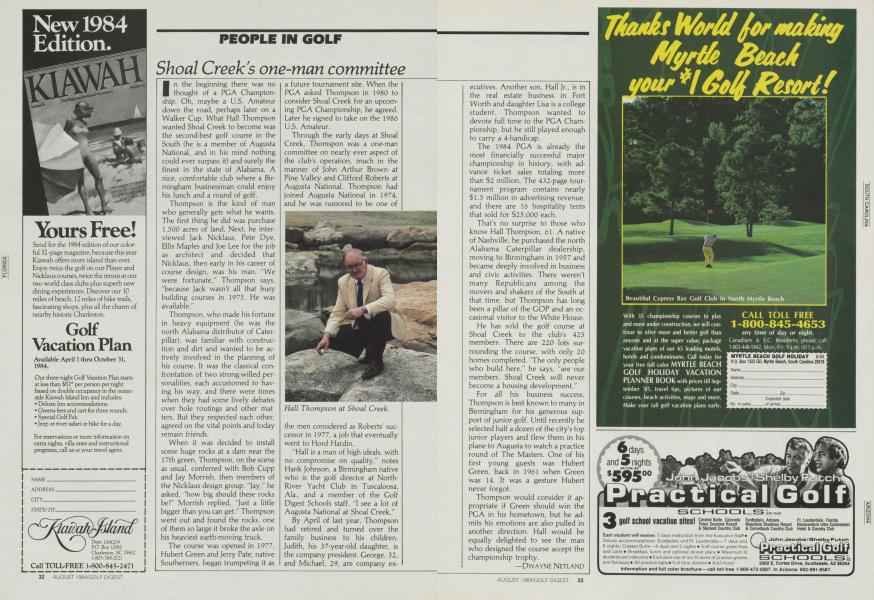Shoal Creek's one-man committee