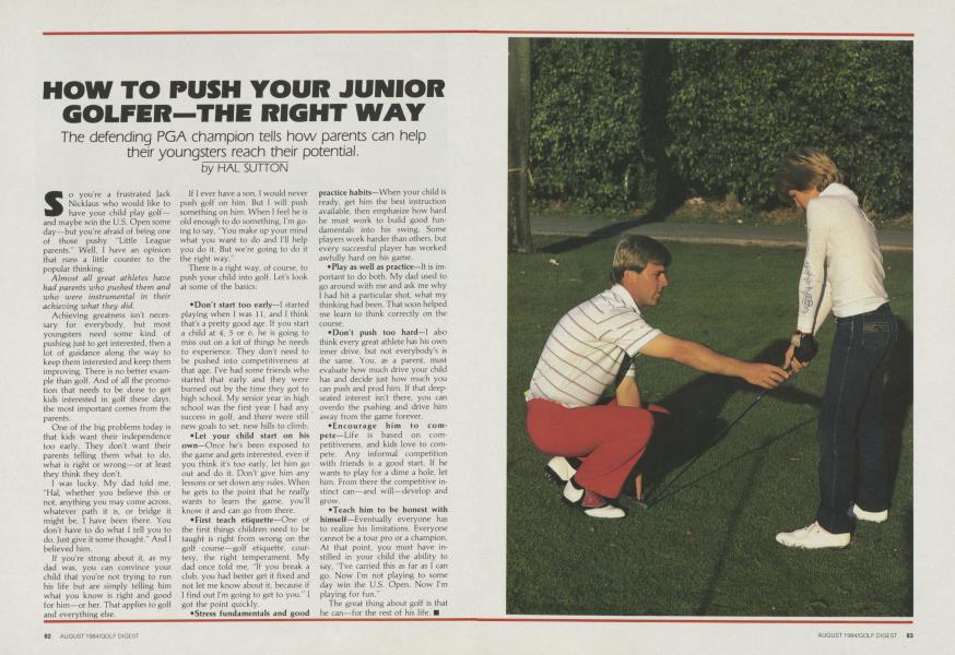 HOW TO PUSH YOUR JUNIOR GOLFER—THE RIGHT WAY