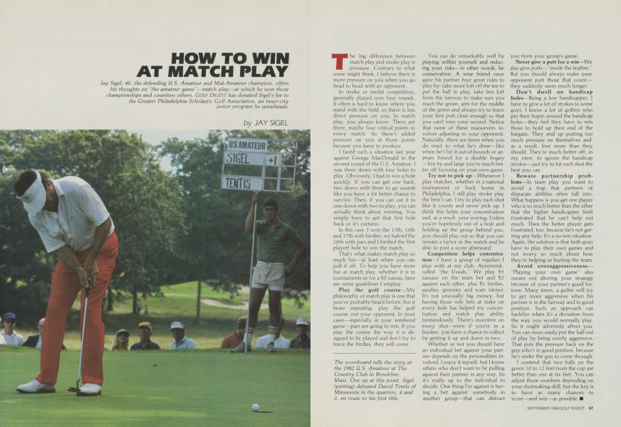 HOW TO WIN AT MATCH PLAY
