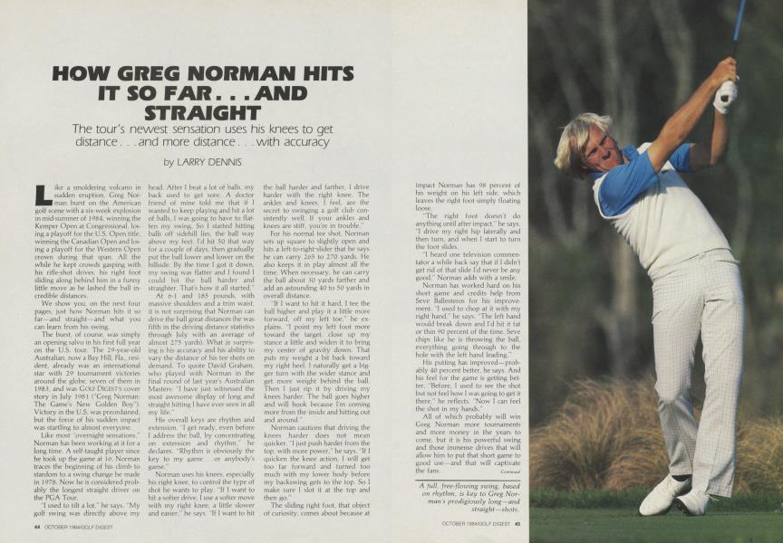 HOW GREG NORMAN HITS IT SO FAR. . .AND STRAIGHT