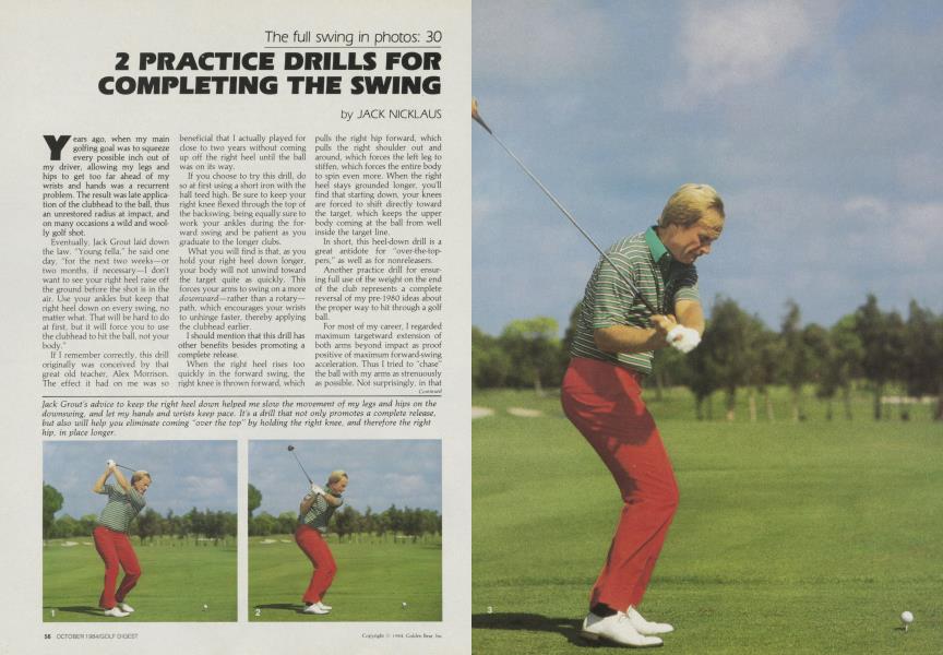 The full swing in photos: 30 2 PRACTICE DRILLS FOR COMPLETING THE SWING