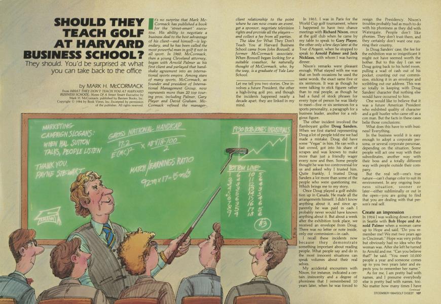 SHOULD THEY TEACH GOLF AT HARVARD BUSINESS SCHOOL?