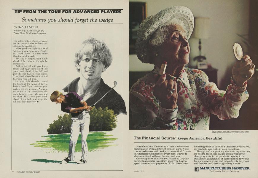 TIP FROM THE TOUR FOR ADVANCED PLAYERS