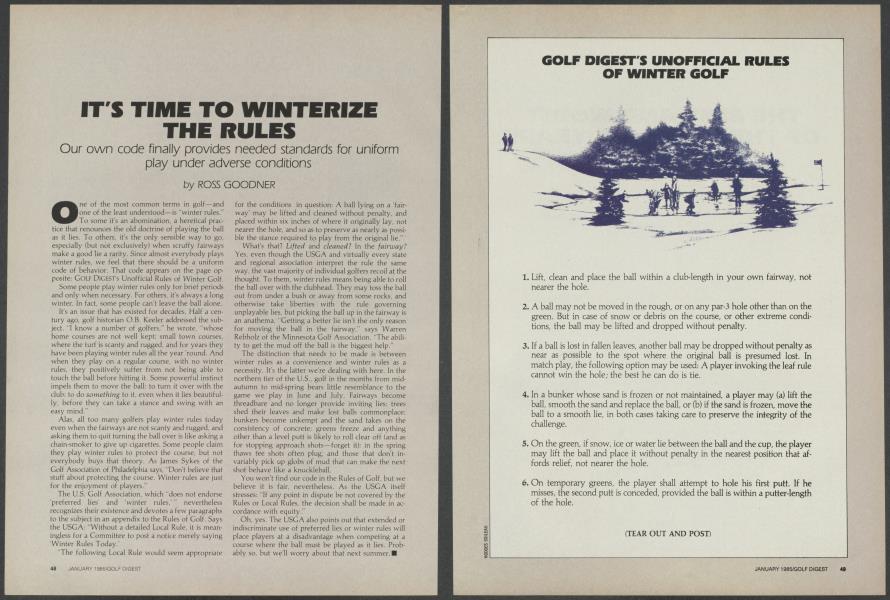 It's time to winterize the rules