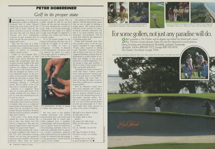 Golf in its proper state
