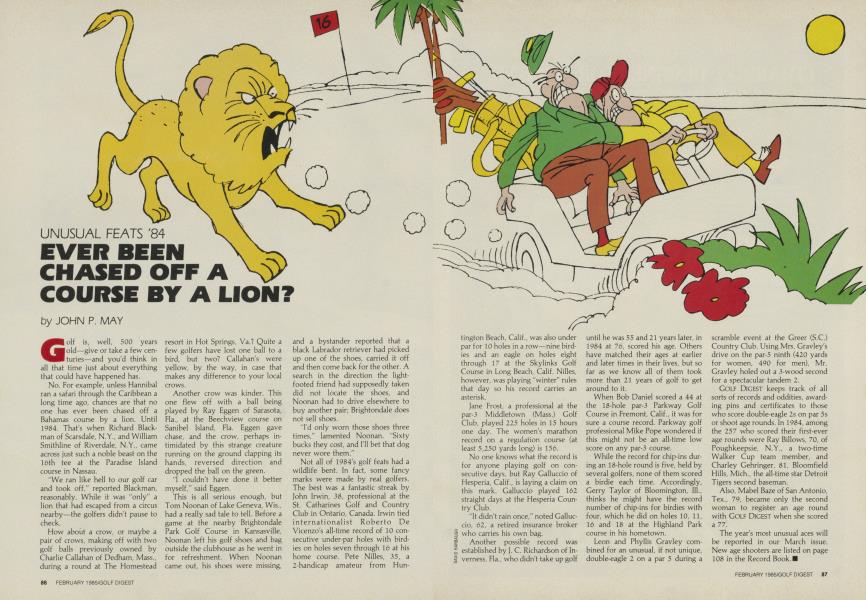 Ever been chased off the course by a lion?