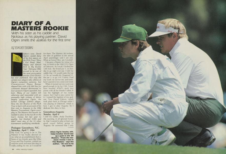 Diary of a Masters Rookie