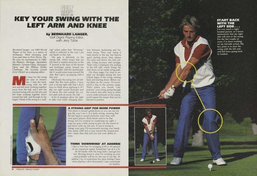 KEY YOUR SWING WITH THE LEFT ARM AND KNEE