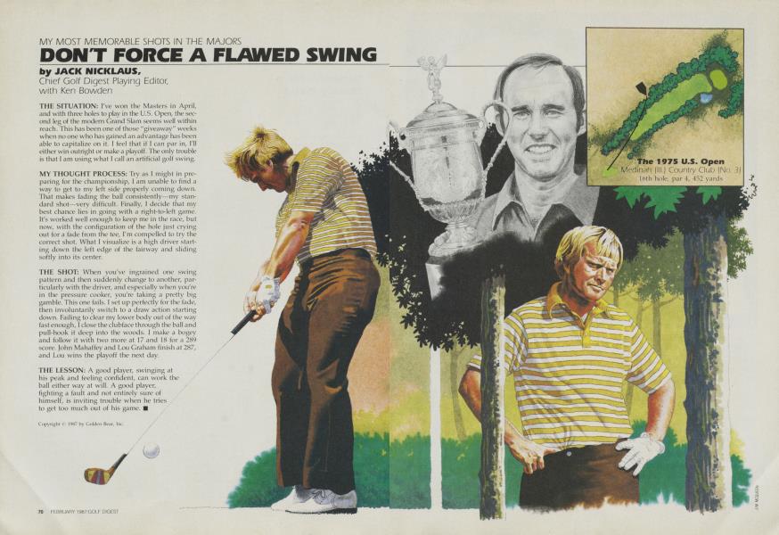 MY MOST MEMORABLE SHOTS IN THE MAJORS DON'T FORCE A FLAWED SWING