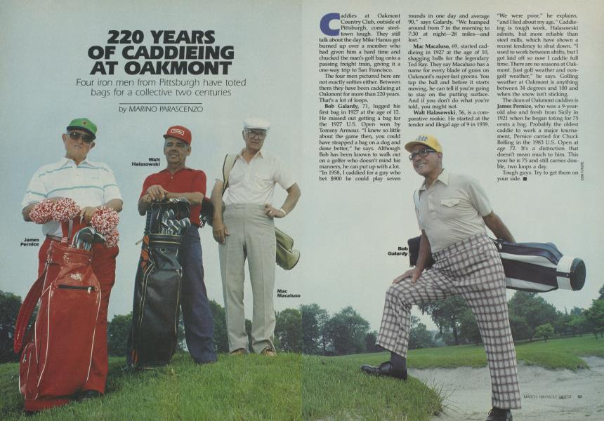 220 YEARS OF CADDIEING AT OAKMONT
