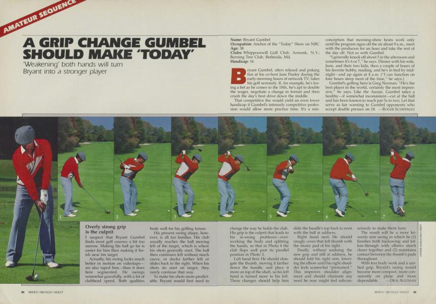 A GRIP CHANGE GUMBEL SHOULD MAKE 'TODAY'