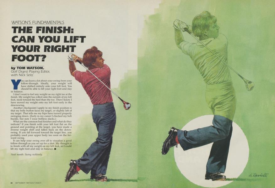 THE FINISH: CAN YOU LIFT YOUR RIGHT FOOT?