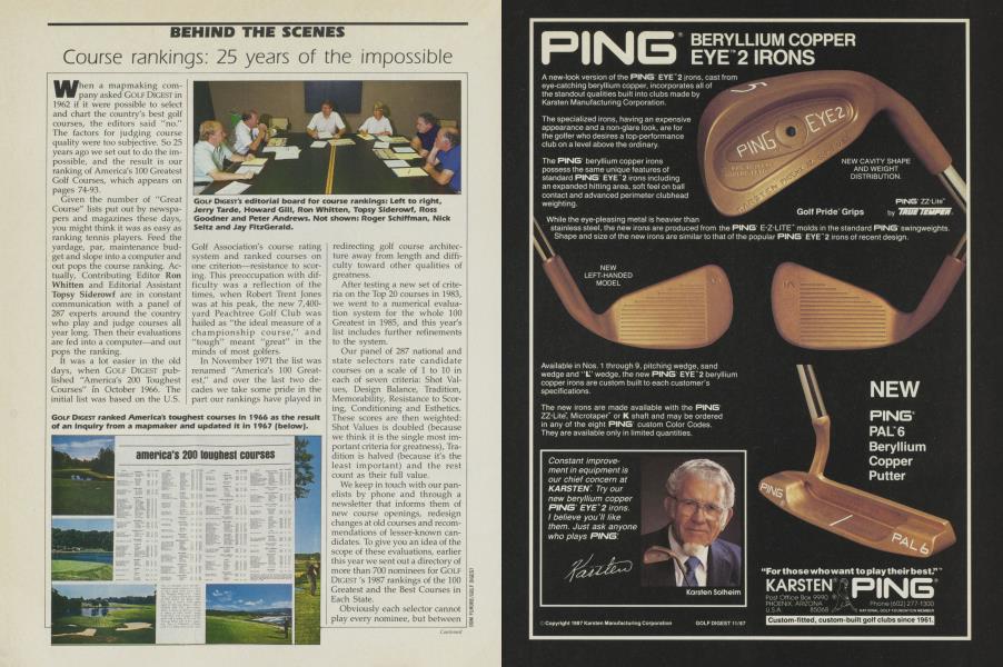Course rankings: 25 years of the impossible