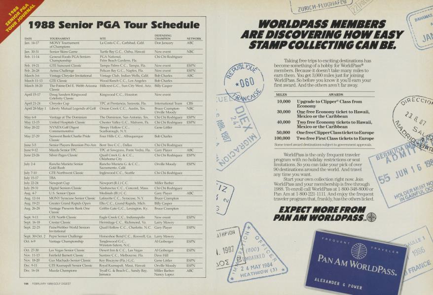 1988 senior pga tour schedule golf digest february 1988