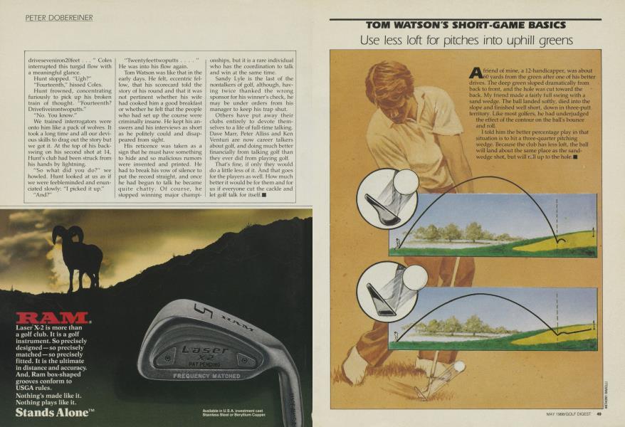 Use less loft for pitches into uphill greens