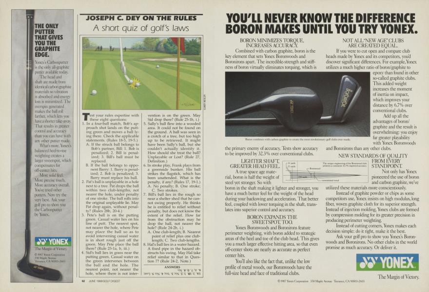 A short quiz of golf's laws