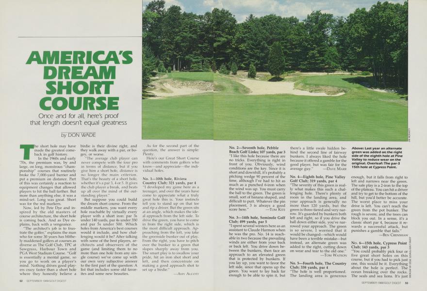 AMERICA'S DREAM SHORT COURSE