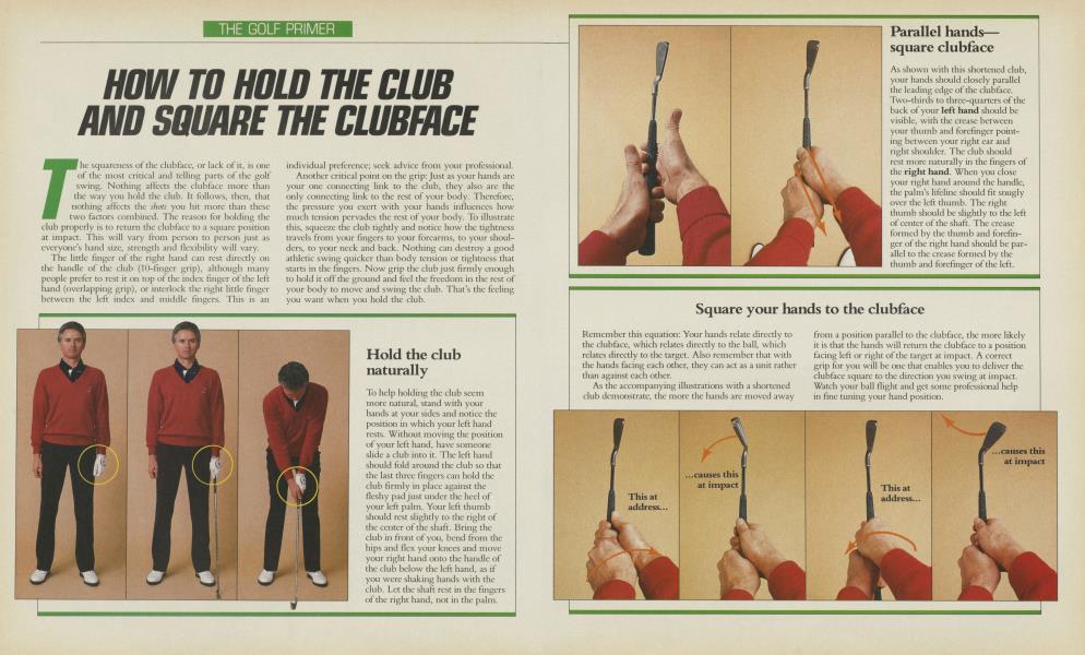 HOW TO HOLD THE CLUB AND SQUARE THE CLUBFACE