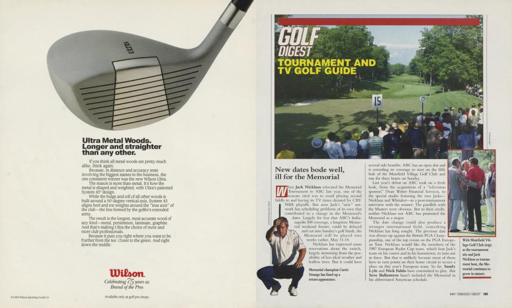 TOURNAMENT AND TV GOLF GUIDE