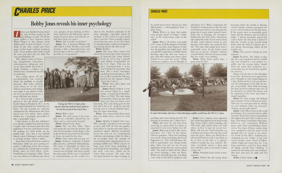Bobby Jones reveals his inner psychology