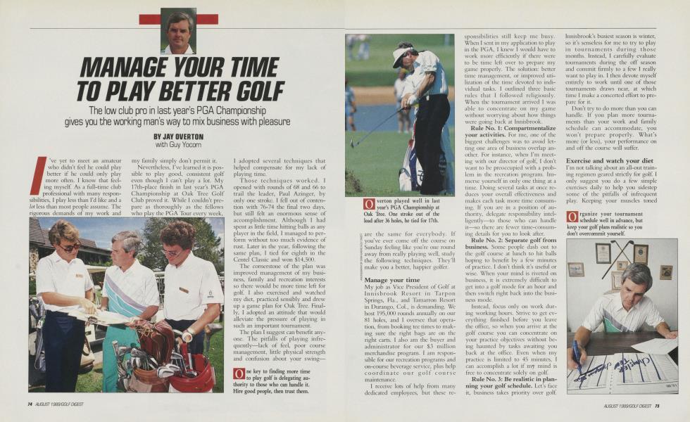 MANAGE YOUR TIME TO PLAY BETTER GOLF