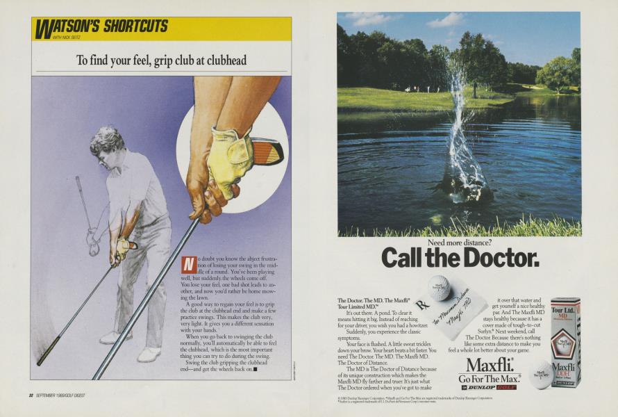 To find your feel, grip club at clubhead