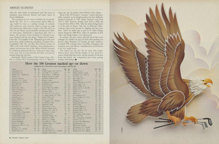 GOLF DIGEST AMERICA'S 100 GREATEST GOLF COURSES, 1989-'99