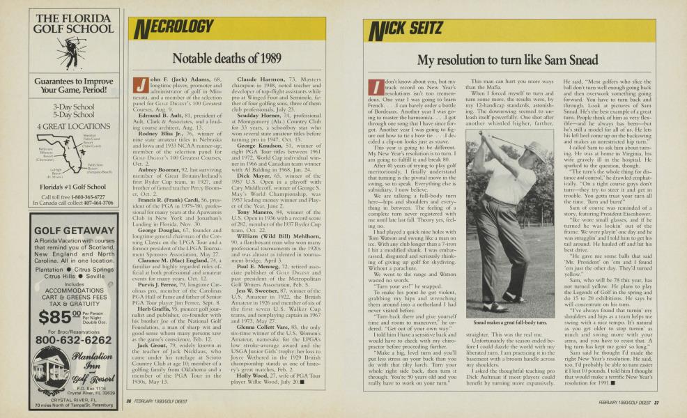 My resolution to turn like Sam Snead