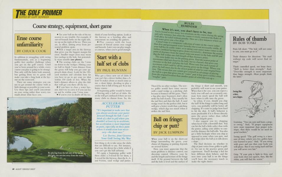 Course strategy, equipment, short game