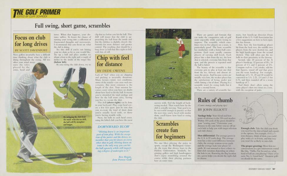Full swing, short game, scrambles