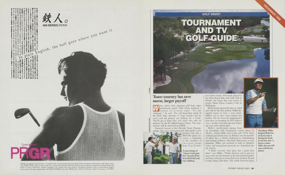 TOURNAMENT AND TV GOLF GUIDE