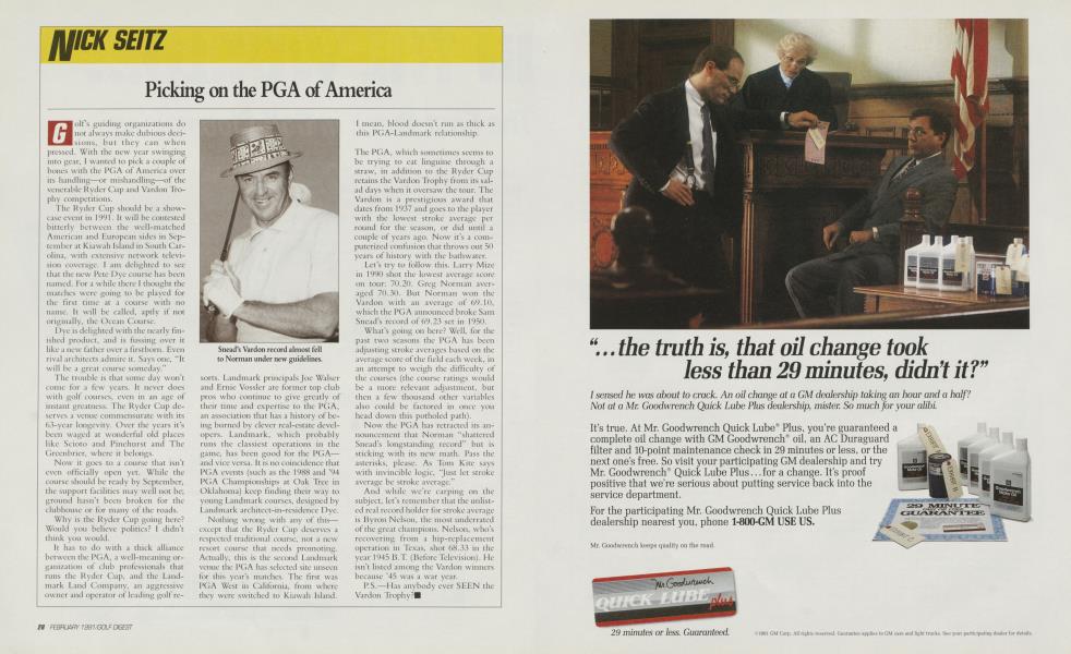 Picking on the PGA of America