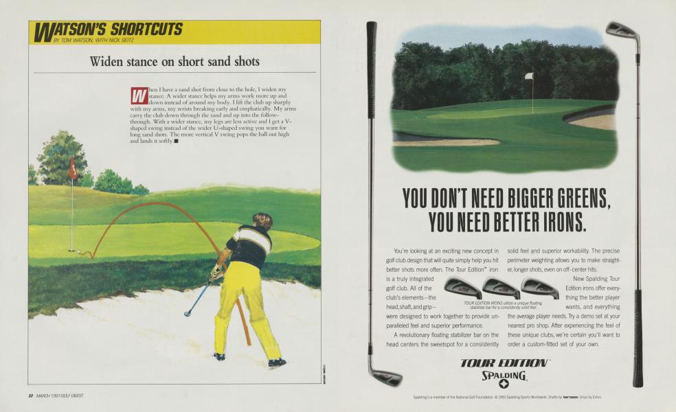 Widen stance on short sand shots