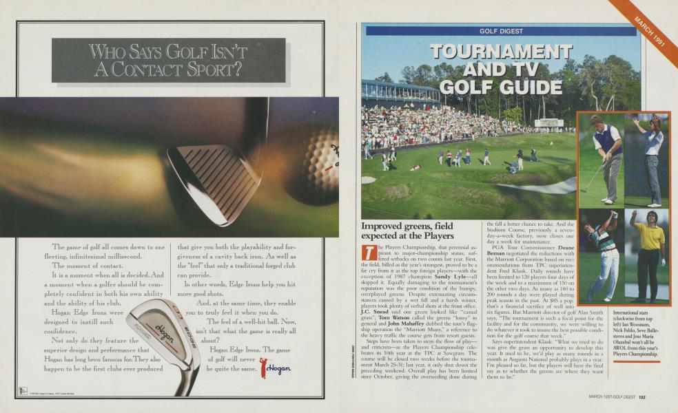 TOURNAMENT AND TV GOLF GUIDE