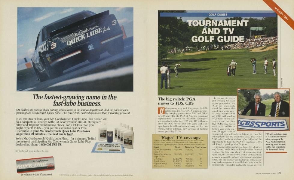 TOURNAMENT AND TV GOLF GUIDE