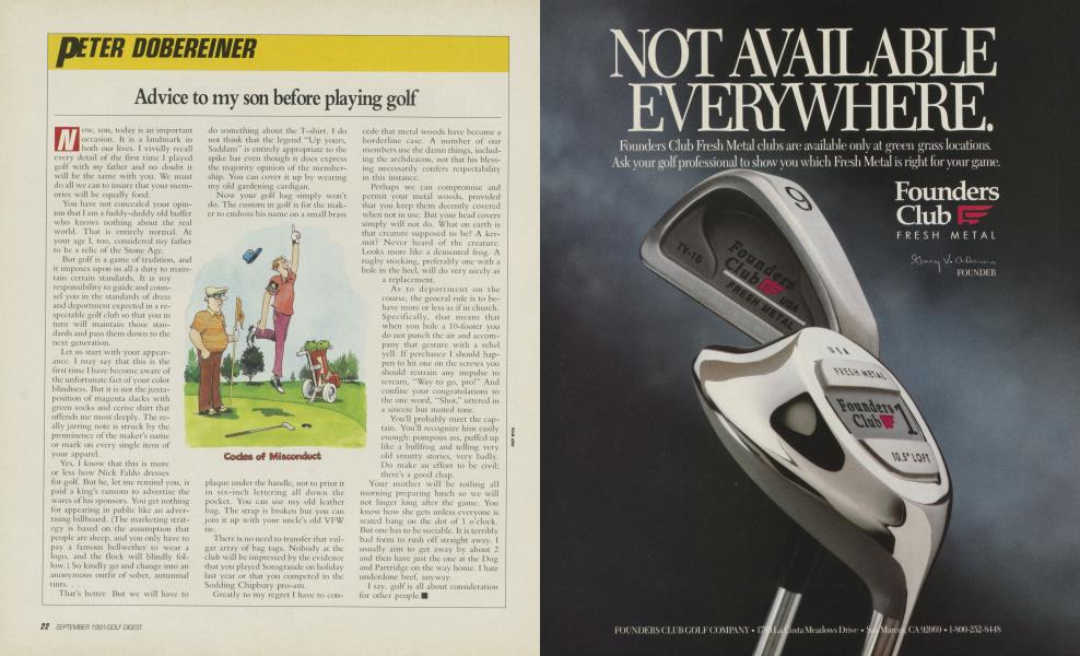 Advice to my son before playing golf