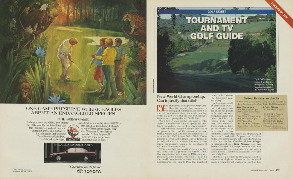 TOURNAMENT AND TV GOLF GUIDE