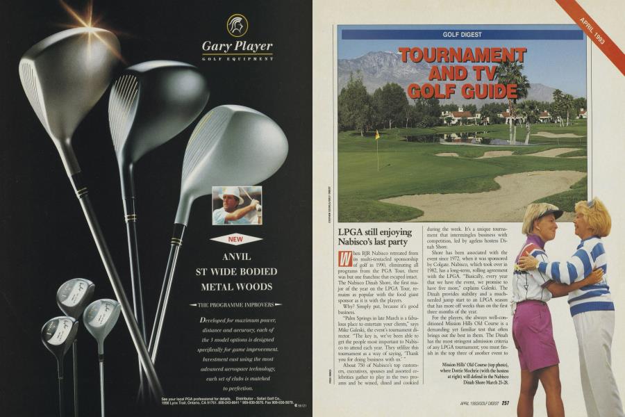 TOURNAMENT AND TV GOLF GUIDE
