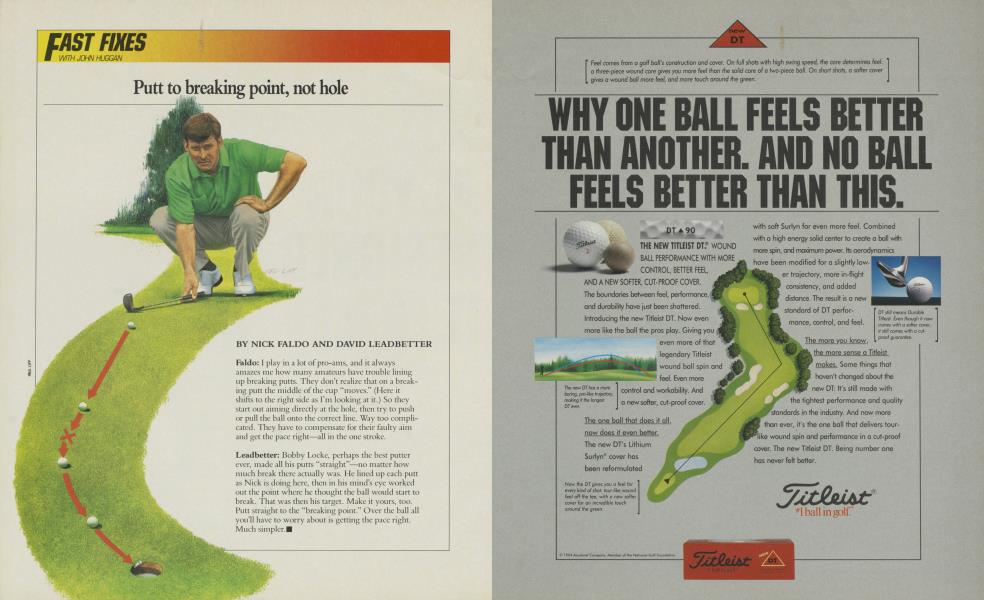 Putt to breaking point, not hole