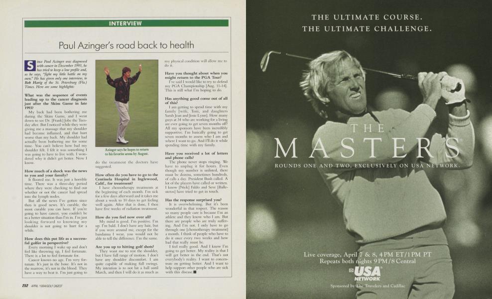 Paul Azinger's road back to health