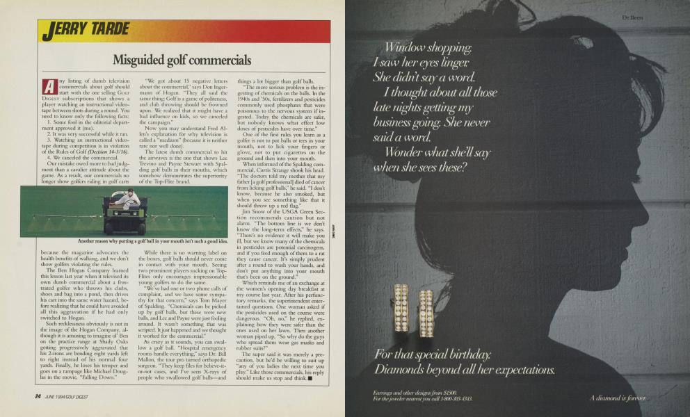 Misguided golf commercials