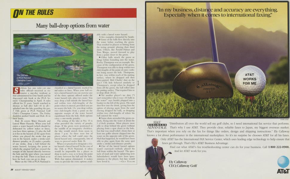 Many ball-drop options from water | Golf Digest | AUGUST 1994