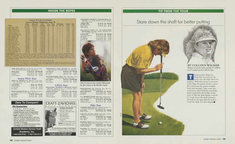 Stare down the shaft for better putting