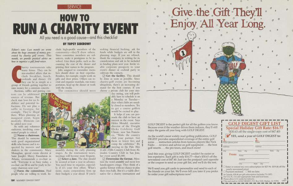 HOW TO RUN A CHARITY EVENT