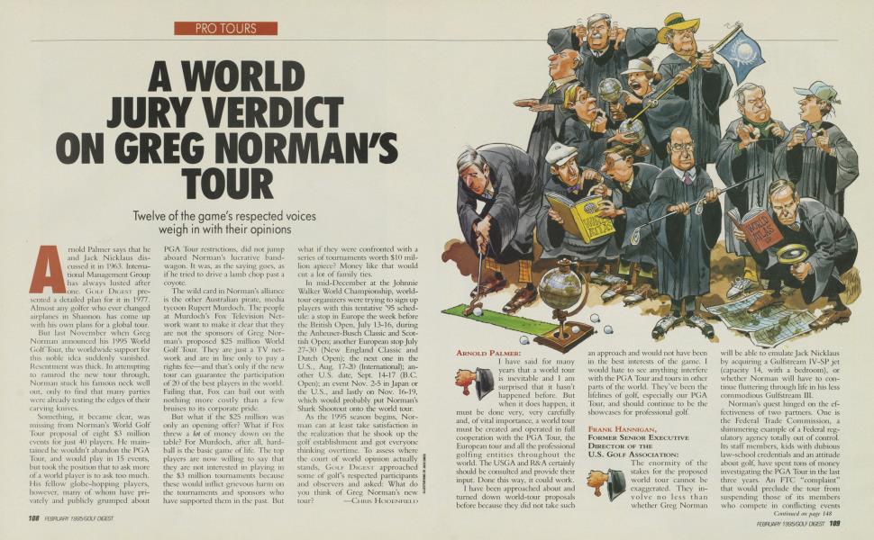 A WORLD JURY VERDICT ON GREG NORMAN'S TOUR