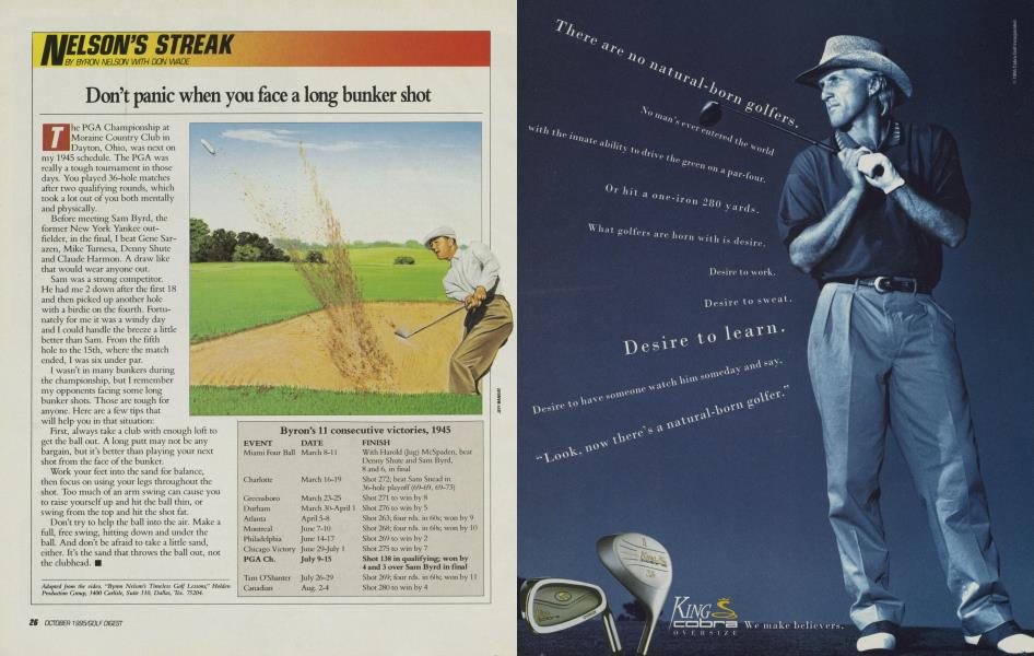 Don’t panic when you face a long bunker shot