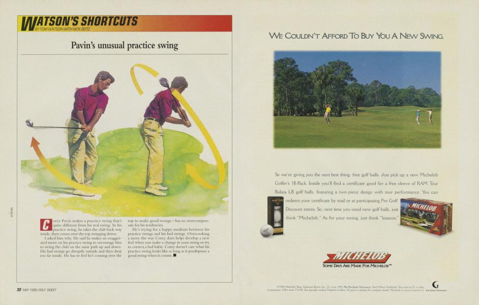 Pavin’s unusual practice swing
