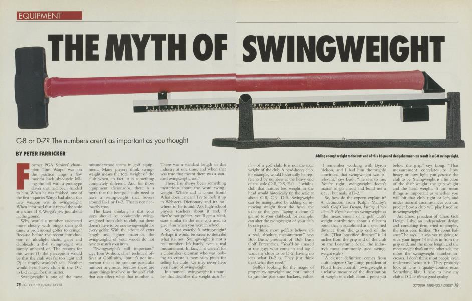 THE MYTH OF SWINGWEIGHT