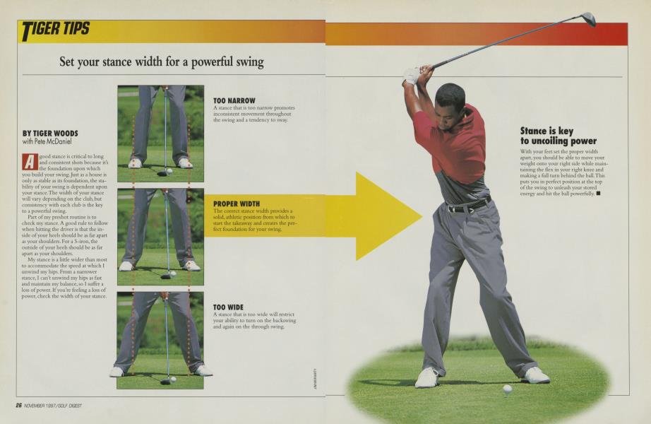 Set your stance width for a powerful swing
